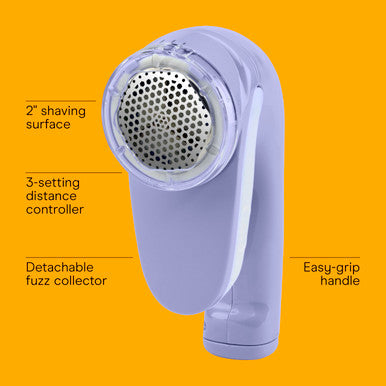 Conair Fabric Shaver And Lint Remover Battery Operated Portable Fabric Shaver Lavender