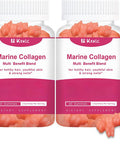 Marine Collagen Gummies- Multi-Benefit Blend Of Vitamin Collagen Gummies For Healthy Skin Support With Vitamin C, Zinc, And Biotin, Hydrolyzed Collagen.(2 Pack)