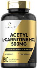 Carlyle Acetyl L-Carnitine Hcl | 500Mg | 180 Count | Non- Gmo And Gluten Free Supplement
