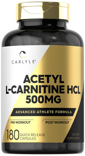 Carlyle Acetyl L-Carnitine Hcl | 500Mg | 180 Count | Non- Gmo And Gluten Free Supplement