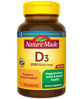 Nature Made Vitamin D3 2000 Iu (50 Mcg) Dietary Supplement For Bone Teeth Muscle And Immune Health Support 220 Tablets 220 Day Supply