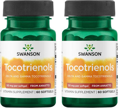 Swanson Deltagold Tocotrienols-Annatto Tocotrienols -Vitamin E Tocotrienols 99% Tocopherol (60 Softgels 50mg Each) (2 Pack)