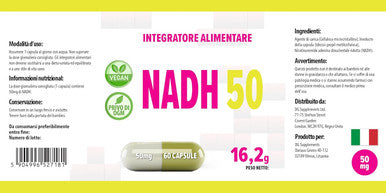 Hepatica Nadh 50Mg 60 Vegan Capsules, 3Rd Party Lab Tested, High Strength Supplement, Gluten And Gmo , 60 Count (Pack Of 1)