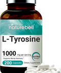 LTyrosine Capsules 1000mg Per Serving 200 Capsules Support Memory Cognitive Health and Mental Alertness Premium Tyrosine Brain Health Supplement No GMOs