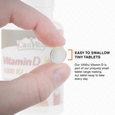 Canvita Halal Vitamin D 1000IU For Adults All-In-One for Immunity, Bones, and Teeth Support FDA and GMP-Approved Delicious Chewable Tablet Made in Canada