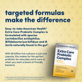 American Health Extra Care Probiotic Complex, 80 Billion Microorganisms - Beneficial Bacteria For The Digestive & Immune Systems* - Non-Gmo, Vegetarian - 30 Capsules, 30 Total Servings