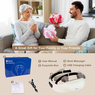 Electric Neck And Shoulder Massager With Heat, Cordless Kneading Back Trapezius Shiatsu Massage Pillows For Pain Relief Deep Tissue Ideals