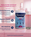 Daily Replenisher Glp-1 Nutritional Support, Powder, Muscle Recovery, Digestive Health & Skin Elasticity Mix Of Amino Acids, Prebiotics And Collagen Peptides Berry Flavor, 60 Scoops,13.5 Oz
