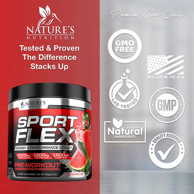 Pre Workout Powder for Massive Pump, Energy, Strength with Caffeine and Beta-Alanine - Watermelon Preworkout Drink for Men & Women - 30 Servings