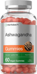 Horbaach Ashwagandha Gummies For Women And Men 60 Count Vegan, Non-Gmo, Gluten Supplement Tropical Flavor