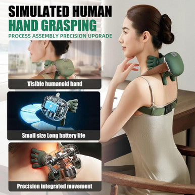 Lrthyonis Shoulder & Neck Massager With Heat 4D Kneading Neck Massager With Bionic Finger Design Deep Tissue Massage To Relieve Muscle Tension Home & Office Use (Green)