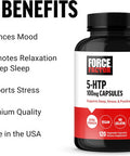 Force Factor 5HTP Sleep Aid and Mood Support Supplement Extra Strength 5 HTP Natural Sleep Supplement for Adults to Support Calm and Stress Balance Vegan Non-GMO 120 Capsules