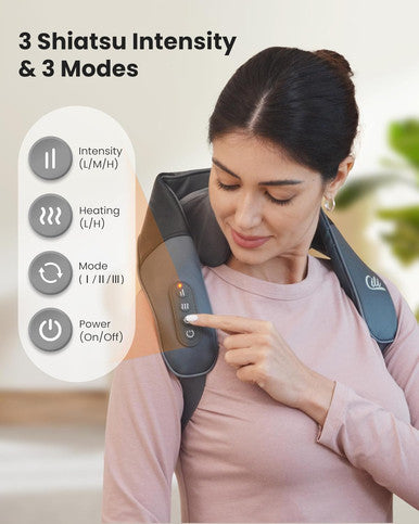 Cili Cordless Neck Massager With Heat, 4D Shiatsu Neck Shoulder Massager Deep Tissue Neck Back Massager Pillow, Wider Massage Head & More Heating Area, For Dad Mom