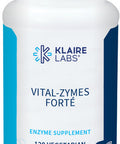 Klaire Labs Vital-Zymes Forte - Bromelain, Microbial & Plant Digestive Enzyme Blend to Support Digestion & Help Breakdown of Proteins, Fats, Carbs, Sugars, Fibers, Gluten & Casein (120 Capsules)
