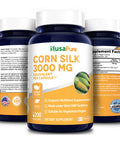Corn Silk Extract 3,000 mg per caps - 200 Veggie Caps (100% Vegetarian, Non-GMO, Extract 20:1 & Gluten-Free)