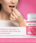 EZ Melts Dissolvable Biotin 5000 mcg Hair Skin & Nail Support Sugar-Free 3-Month Supply