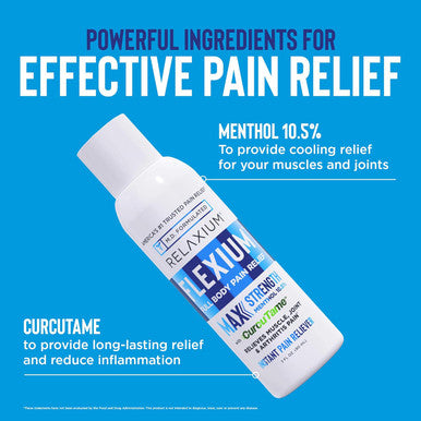 Relaxium Relaxium Flexium Instant Spray for Pain Max Strength with 10.5% Menthol & CurcuTame Supports Muscle Joint and Arthritis Pain Relief 3 FL oz. (90 ml)