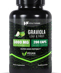 Healthfare Graviola Capsules 5000Mg Leaf & Fruit Extract | 200 Capsules | High Potency | Soursop Capsules | Made In The Usa (200 Count (Pack Of 2)