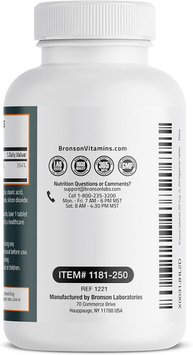 Bronson Selenium 200 Mcg Immune & Antioxidant Support Essential Mineral, 250 Vegetarian Tablets