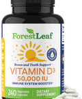 ForestLeaf Vitamin D3 50000 IU - Bone Health and Immune Support Supplements for Women and Men 240 Vegetable Capsules