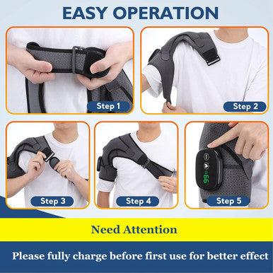 Heated Shoulder Wrap With Massage, Portable Heated Shoulder Brace For Women Men, Cordless Vibration Shoulder Heating Pad For Neck And Shoulder, 3 Heating Setting Shoulder Massager Wrap Braces