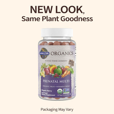 Garden of Life Organics Prenatal Gummies Multivitamin With Vitamin D3 B6 B12 C & Folate For Healthy Fetal Development Organic Non-Gmo Gluten-Free Vegan Berry Flavor 30 Day Supply