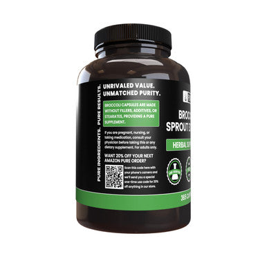 PURE ORIGINAL INGREDIENTS Broccoli Extract Powder Capsules (365 Capsules) Pure, No Artificial Color, No Fillers Or Stearates