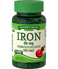 Nature's Truth Ferrous Sulfate Iron 65 mg Supplements, 120 Count