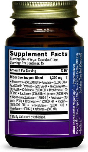 HealthForce SuperFoods Digestion Enhancement Enzymes - 60 VeganCaps - All-Natural, Plant-Sourced Enzyme Supplement - Promotes Healthy Gut - Gluten Free - 15 Servings