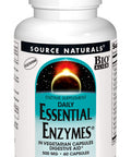 Source s Essential Enzymes 500mg Bio-Aligned Multiple Enzyme Supplement Herbal Defense for Digestion, Gas, Constipation & Bloating Relief - Supports Immune System - 60 Vegetarian Capsules