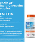 Doctor'S Best Pepzin Gi Zinc-L-Carnosine Complex For Men & Women - Zinc Carnosine Supplement Caps For Gut Health Digestive Support & Stomach Comfort Vegan Gluten Free 120 Veg Capsules