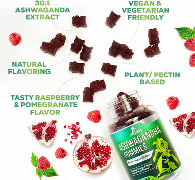 Nature'S Nutrition Ashwagandha Gummies for Women & Men 3000mg Equivalent Best Ashwagandha Supplement for Natural Antioxidant Support Energy & Immune Support Vegan Ashwa Root Extract Supplements Calm Gummy - 60 Count