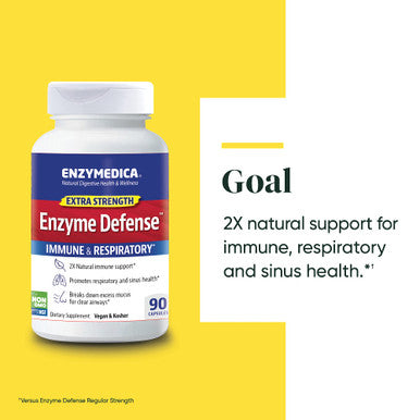 Enzymedica, Enzyme Defense Extra Strength, Advanced Dietary Supplement To Support Immune Health, Vegan, Kosher, Non-Gmo, 90 Capsu