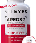 Viteyes AREDS 2 Zinc Macular Health Formula Capsules Natural Vitamin E No Zinc No Copper Eye Vitamin Smaller Capsules Vision Protection 180 Capsules
