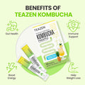 Teazen Kombucha Pineapple Flavor Variety Pack with Classic Eco Bottle (Kombucha Powder 40 Sticks Eco Bottle 1EA x 11.8oz)