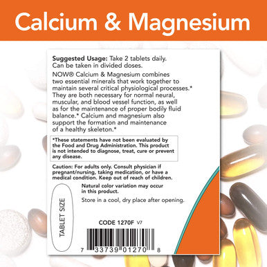 Now Foods Calcium Magnesium 1000/500 mg - 100 Tablets