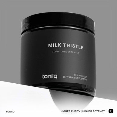Toniiq Milk Thistle Ultra High Potency 50:1 Extract with 80% Silymarin Highly Concentrated Third Party Lab Tested 90 Capsules