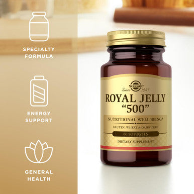 Solgar Royal Jelly "500" - 60 Softgels - Gluten Free Dairy Free - 60 Servings