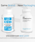 Supersmart DIM DiIndolylMethane 400 mg Per Day Hormonal Support for Men Women Protect Against Aging Cells Estrogen Balance NonGMO Gluten Free 120 Vegetarian Capsules