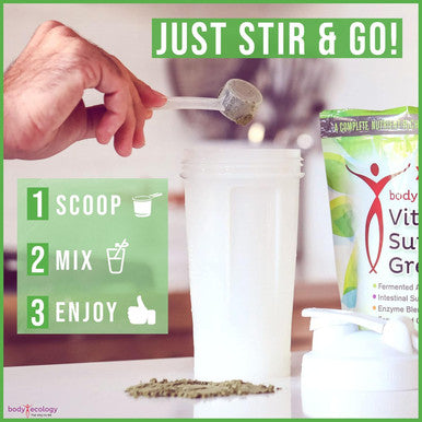 Body Ecology Vitality SuperGreen | Vital Greens Supporting Digestion | Superfood and Mineral Rich | Reusable Container with 279 Grams of Powder