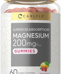 Magnesium Gummies | 200Mg | 60 Vegan Gummies | Vegan, Non-Gmo, And Gluten Free Formula | Natural Lemon Raspberry Flavor | By Carl