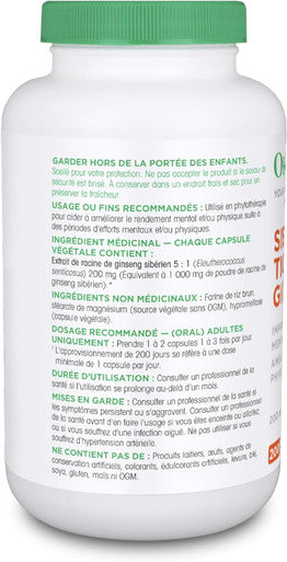 Organika Siberian Tiger Ginseng 200Mg- Eleutherococcus Senticosus- Adaptogenic, Immune Support, Fatigue Support- 200Caps
