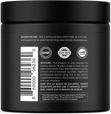 Terra ELMNT 40,000mg 40x Strength Organic Black Maca Root with Ashwagandha - Highest Potency Black Maca Root Capsules for Men - 100% Pure Maca Peruana Powder Organic, Gelatinized, Non-GMO - 60 Pills