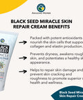 Amazing Herbs Black Seed Miracle Skin Repair Cream - Non-Allergenic Formula, Black Cumin Seed Oil, Vitamin E, And Other Essential Oils Support Collagen & Elastin Production - 6 Fl Oz