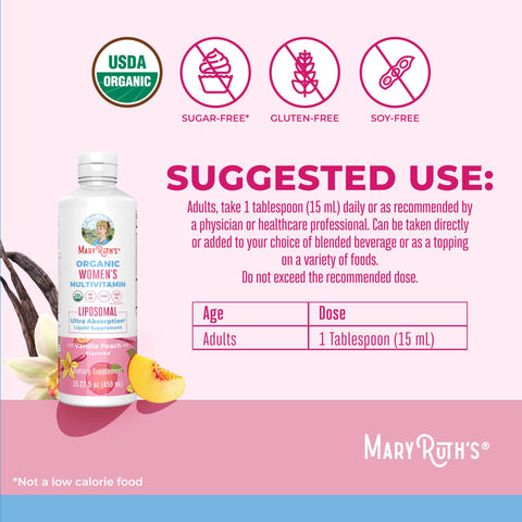 Maryruth'S Maryruth Organics Usda Organic Multivitamin For Women Sugar Free Womens Multivitamin Liquid Vitamins For Women Immune Support Supplement Ashwagandha Methylfolate Vegan Non-Gmo 15.22 Fl Oz