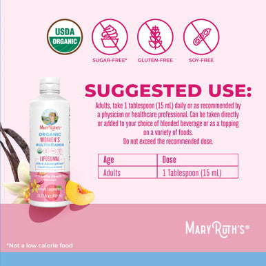 Maryruth'S Maryruth Organics Usda Organic Multivitamin For Women Sugar Free Womens Multivitamin Liquid Vitamins For Women Immune Support Supplement Ashwagandha Methylfolate Vegan Non-Gmo 15.22 Fl Oz