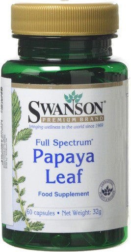 Swanson Full Spectrum Papaya Leaf - Herbal Supplement Promoting Digestive Health '&' GI Tract Support - Natural Formula Overall Wellness - (60 Capsules 400mg Each)