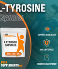 BulkSupplements L-Tyrosine Capsules - Amino Supplement for Energy & Focus - Unflavored, Soy Free - 1 Capsule - 300-Day (10-Month) Supply (300 Capsules)