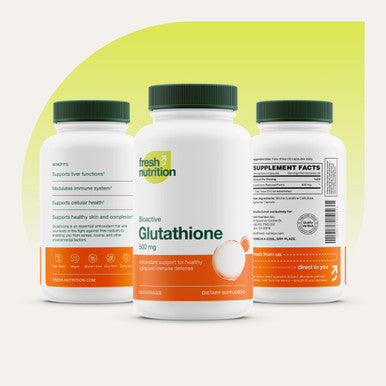Fresh Nutrition Glutathione Supplement Capsule Strongest DNA Verified Glutathione Reduced Vegan Friendly Non GMO Gluten & Soy Free