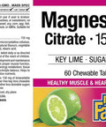 Natural Factors Magnesium Citrate 150 mg Tablets Key Lime Sugar Free 60 Count